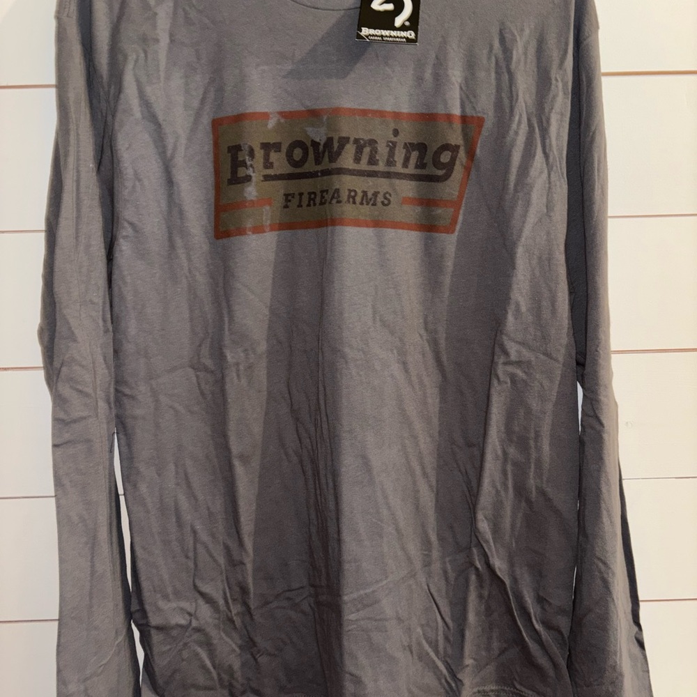 Browning Charcoal Long Sleeve Men's Tee NWT